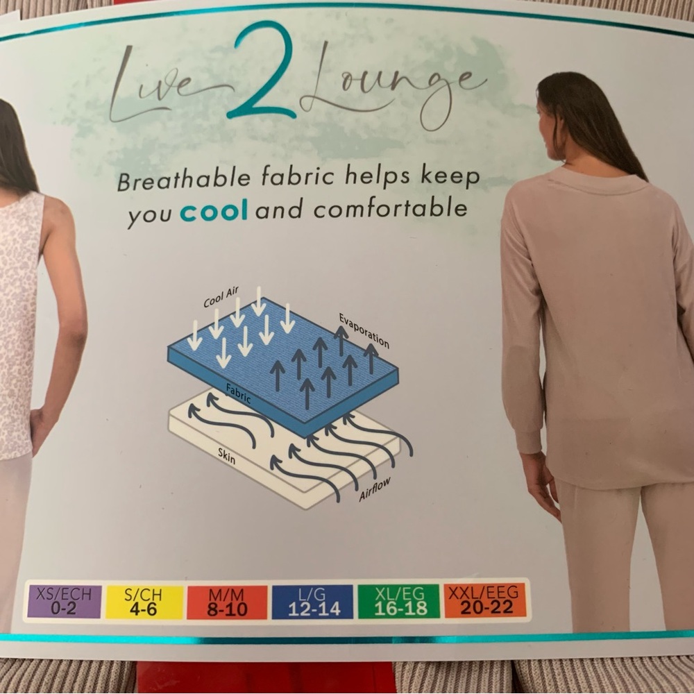Live 2 Lounge 3 Piece Loungewear Set NWT Cardigan Tank Top Pants Soft & Cooling - Picture 9 of 12